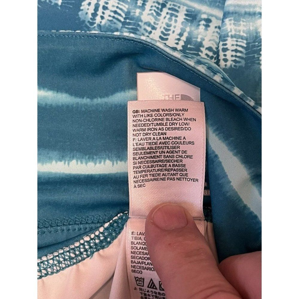 THE NORTH FACE Green Striped Print Echo Lake Halter Swim Dress Size XSmall Logo - Picture 10 of 10
